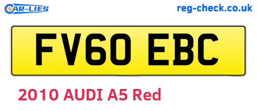 FV60EBC are the vehicle registration plates.