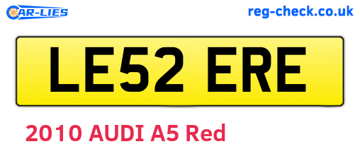 LE52ERE are the vehicle registration plates.