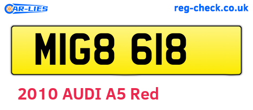 MIG8618 are the vehicle registration plates.