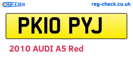 PK10PYJ are the vehicle registration plates.