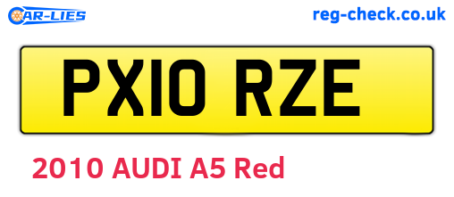PX10RZE are the vehicle registration plates.