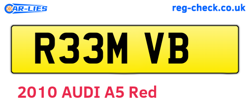 R33MVB are the vehicle registration plates.