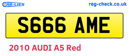 S666AME are the vehicle registration plates.
