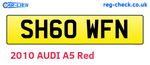 SH60WFN are the vehicle registration plates.