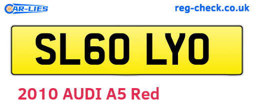 SL60LYO are the vehicle registration plates.