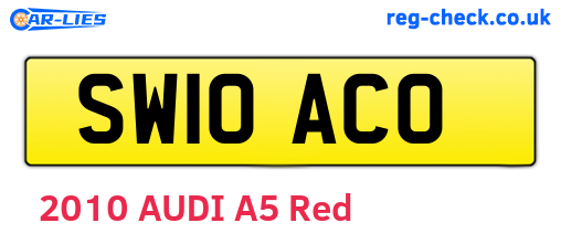SW10ACO are the vehicle registration plates.