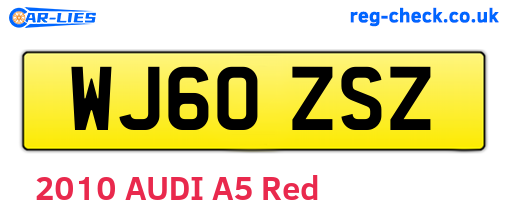 WJ60ZSZ are the vehicle registration plates.