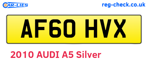 AF60HVX are the vehicle registration plates.