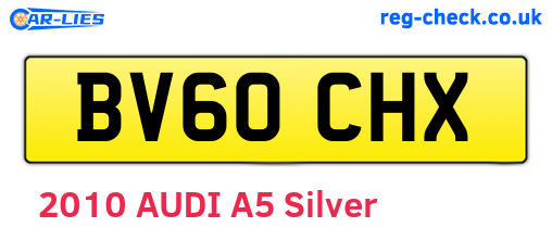 BV60CHX are the vehicle registration plates.