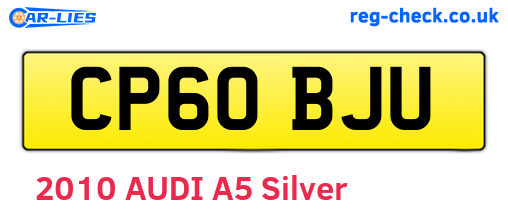 CP60BJU are the vehicle registration plates.