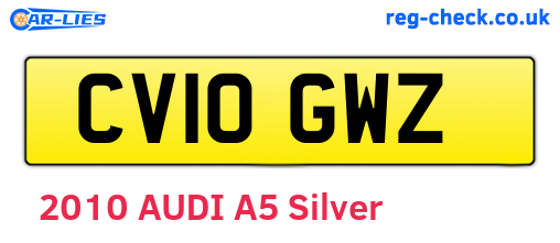 CV10GWZ are the vehicle registration plates.