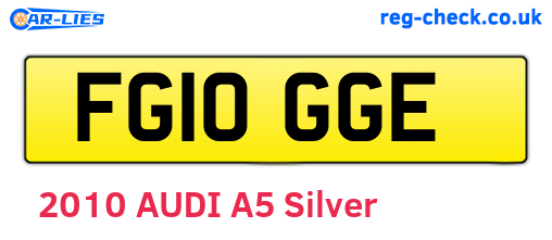 FG10GGE are the vehicle registration plates.