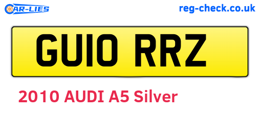 GU10RRZ are the vehicle registration plates.