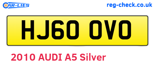 HJ60OVO are the vehicle registration plates.