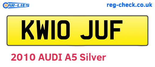 KW10JUF are the vehicle registration plates.