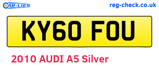 KY60FOU are the vehicle registration plates.