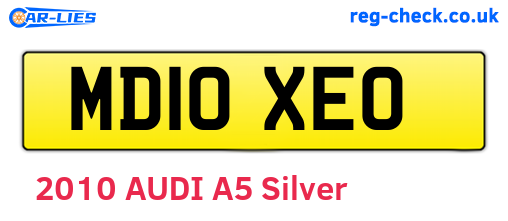MD10XEO are the vehicle registration plates.