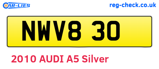 NWV830 are the vehicle registration plates.