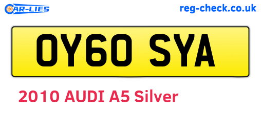 OY60SYA are the vehicle registration plates.
