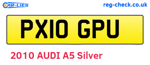PX10GPU are the vehicle registration plates.