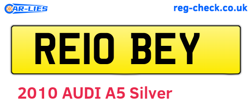 RE10BEY are the vehicle registration plates.