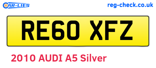 RE60XFZ are the vehicle registration plates.