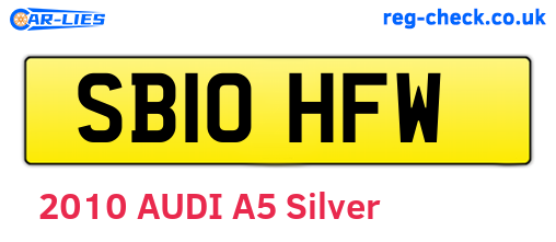 SB10HFW are the vehicle registration plates.