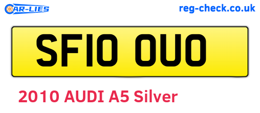 SF10OUO are the vehicle registration plates.