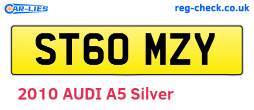 ST60MZY are the vehicle registration plates.