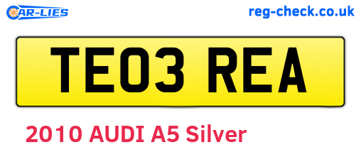 TE03REA are the vehicle registration plates.