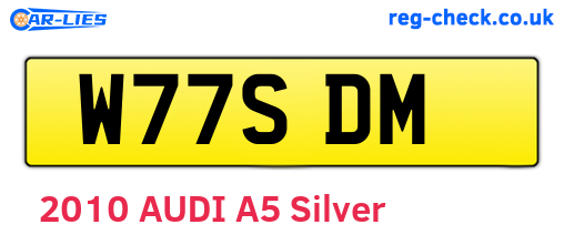 W77SDM are the vehicle registration plates.