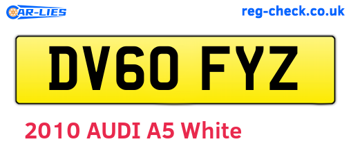 DV60FYZ are the vehicle registration plates.