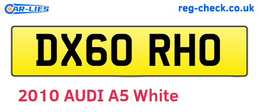 DX60RHO are the vehicle registration plates.