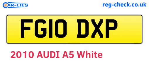 FG10DXP are the vehicle registration plates.