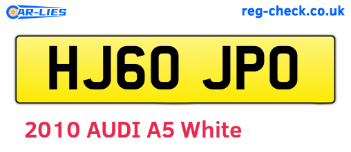 HJ60JPO are the vehicle registration plates.