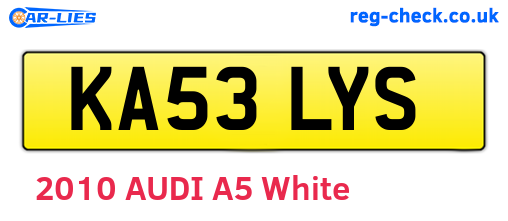 KA53LYS are the vehicle registration plates.