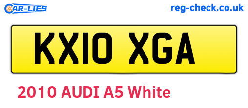 KX10XGA are the vehicle registration plates.
