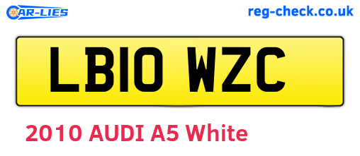 LB10WZC are the vehicle registration plates.