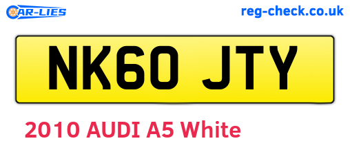 NK60JTY are the vehicle registration plates.