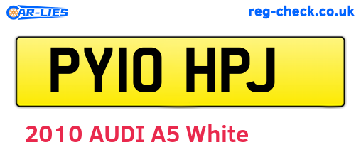 PY10HPJ are the vehicle registration plates.