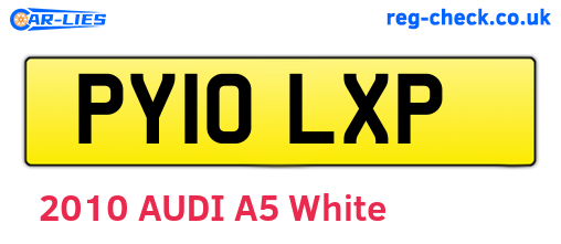 PY10LXP are the vehicle registration plates.