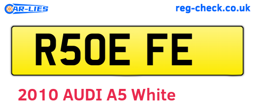 R50EFE are the vehicle registration plates.