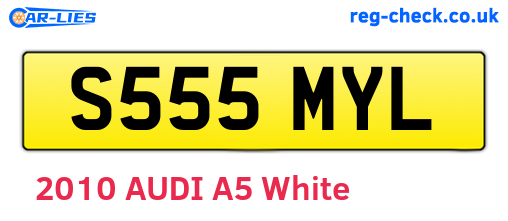 S555MYL are the vehicle registration plates.