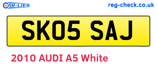SK05SAJ are the vehicle registration plates.