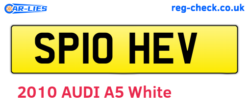 SP10HEV are the vehicle registration plates.