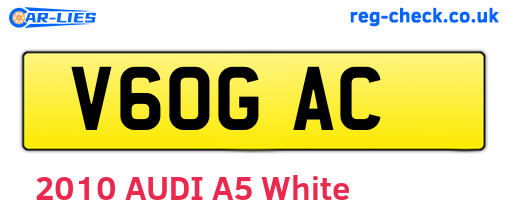 V60GAC are the vehicle registration plates.