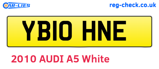 YB10HNE are the vehicle registration plates.