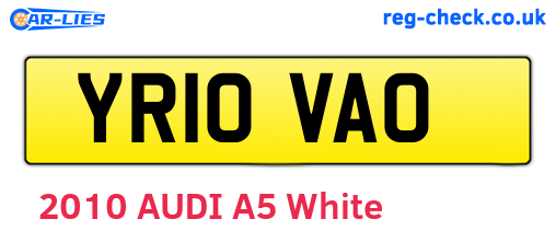 YR10VAO are the vehicle registration plates.