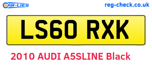 LS60RXK are the vehicle registration plates.