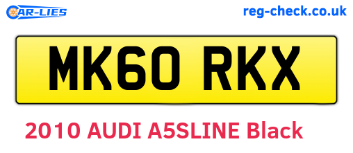 MK60RKX are the vehicle registration plates.